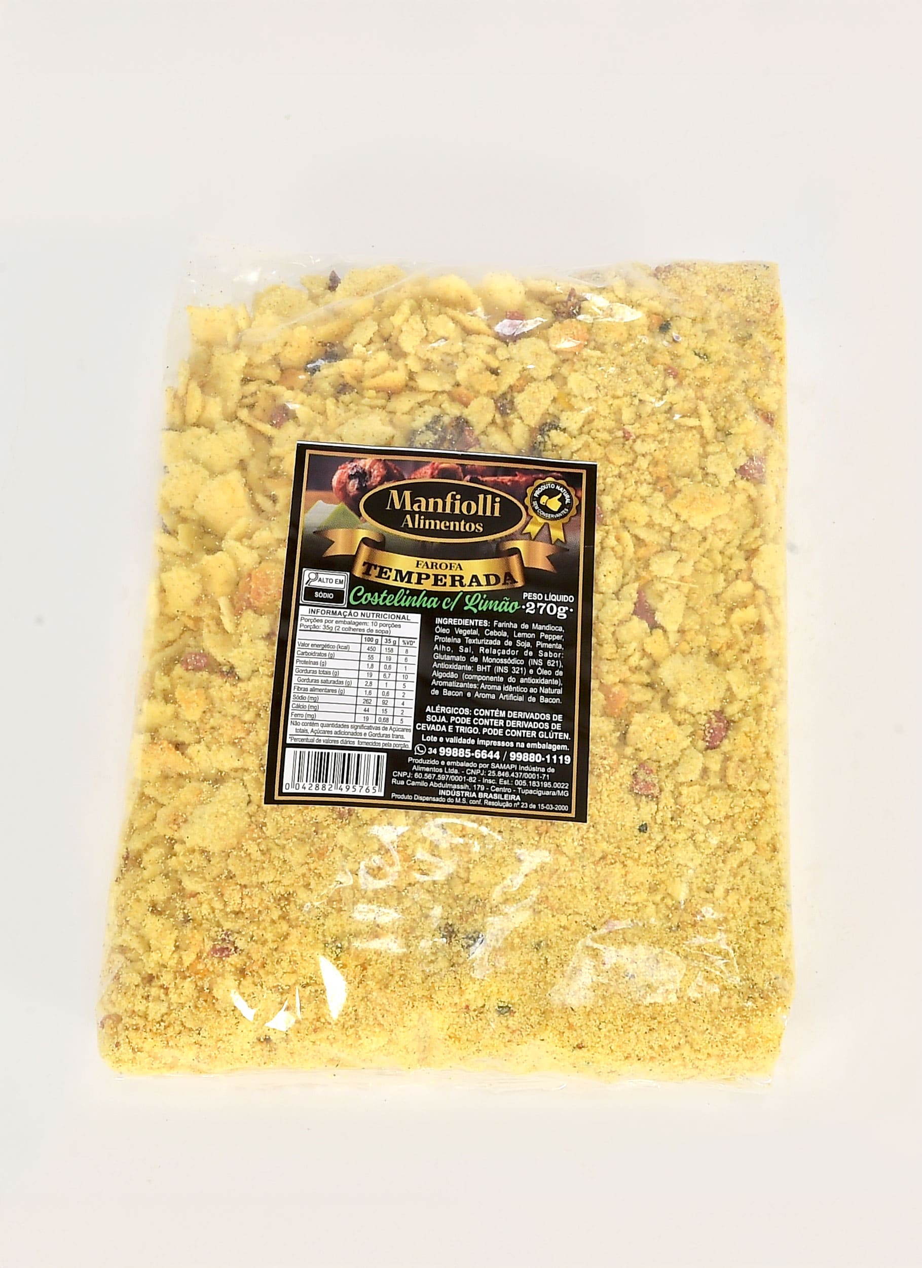 Farofas Temperada Manfiolli, Costelinha com limão - 270gr